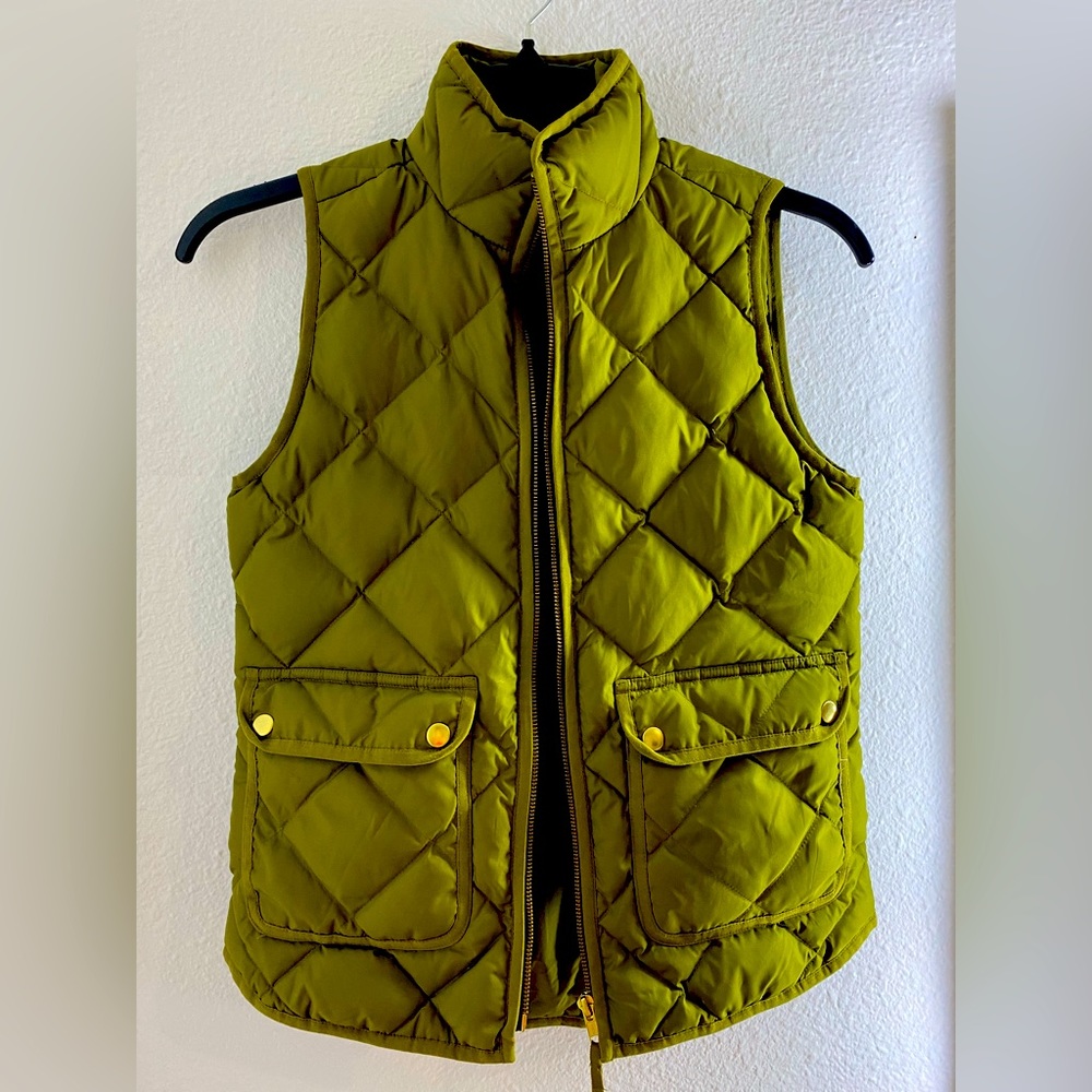 J.Crew Puffer Vest Olive Green